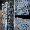50*130cm Sequins Silver Iridescent Sword Shape 4cm Long Spike Mesh Fabric For Diy Sewing Stage Performance Costume Dress