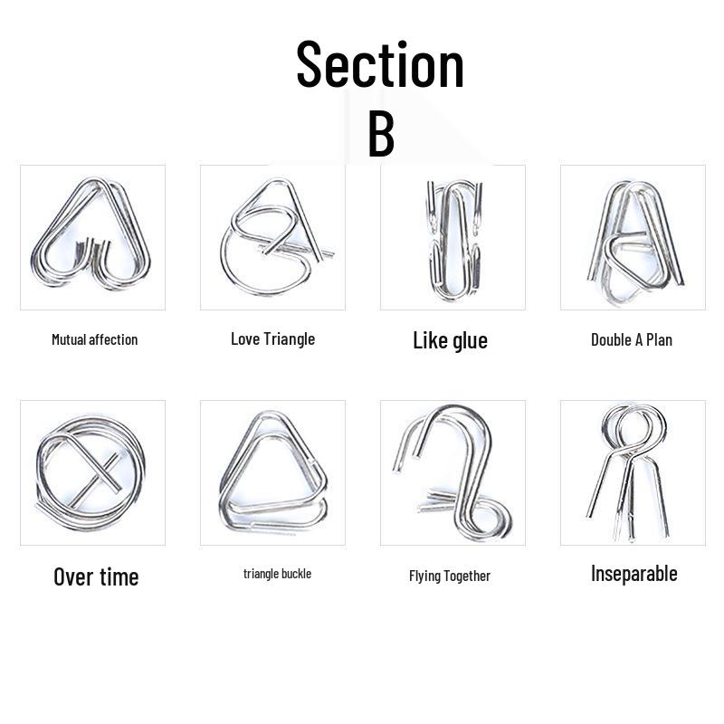 Nine Links Metal Puzzle Set: Disentanglement and Decompression Toys