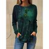 Women's Vintage Floral 3D Print Long Sleeve Tunic Top T-Shirts Women's Fashion Oversized T Shirt Female Tees Tops Fall Clothing