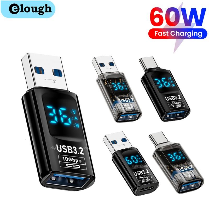 Digital Display USB3.2 Adapter USB A To Type C Adapter Data Transfer 60w Fast Charging USB C Converter For PC iphone15 Samsung 5