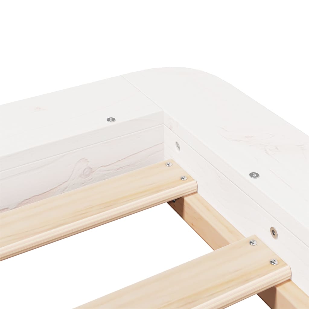 Vidaxl Bed Frame Without Mattress, White, 100X200 Cm, Solid Pine Wood
