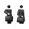 YOISA Briefcase, Premium Business Tote Bag for Men and Women, A4 Size Fit, Black, with Shoulder Strap, Genuine Cowhide Leather, Brass Zipper, Perfect