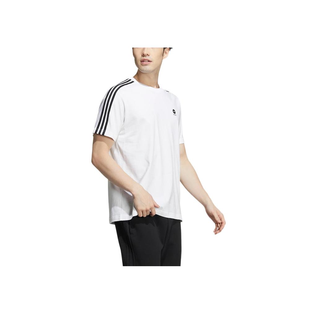 adidas Neo Kontraststreifen Lässiges Sport-T-Shirt Herren Oberteile Weiß HD4665