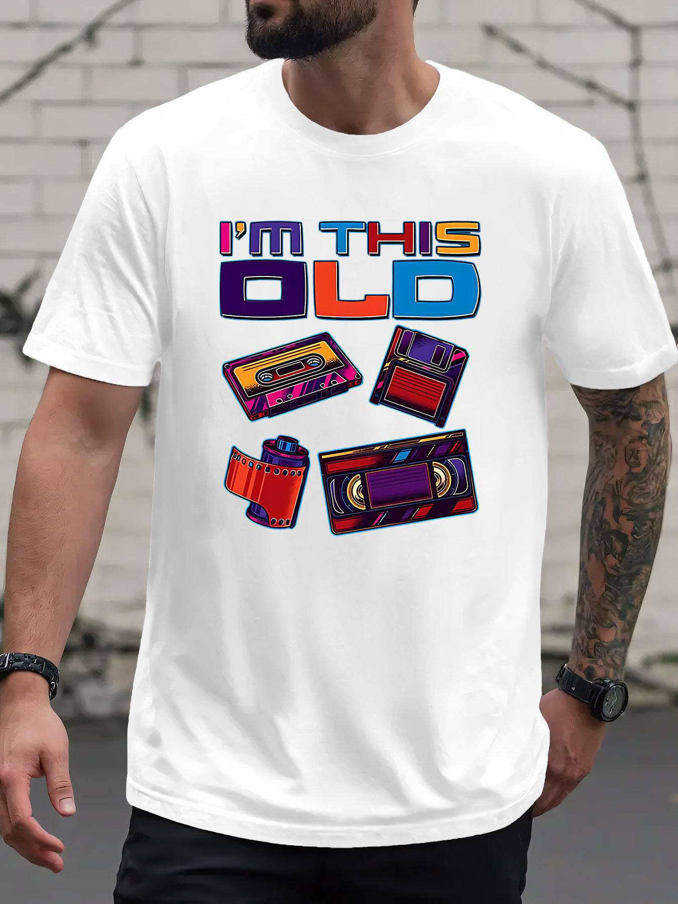 Vintage Graphic T-shirt - Retro I M THIS OLD Print with Cassette M