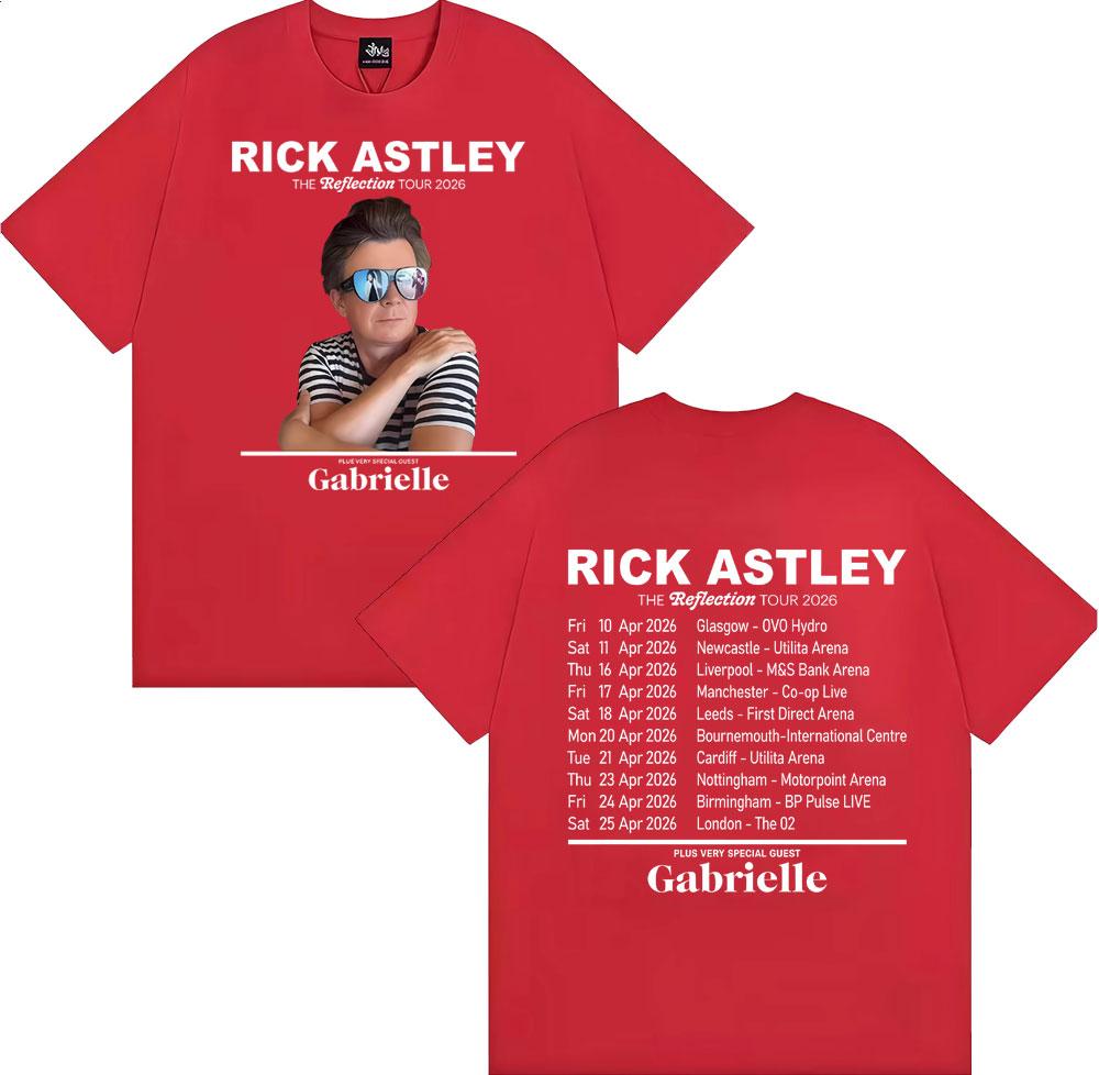 Rick Astley Reflection Tour 2026 Print T Shirts Unisexs Clothing Summer Oversized Tshirts Vintage Short Sleeve T Shirt Streetwear S