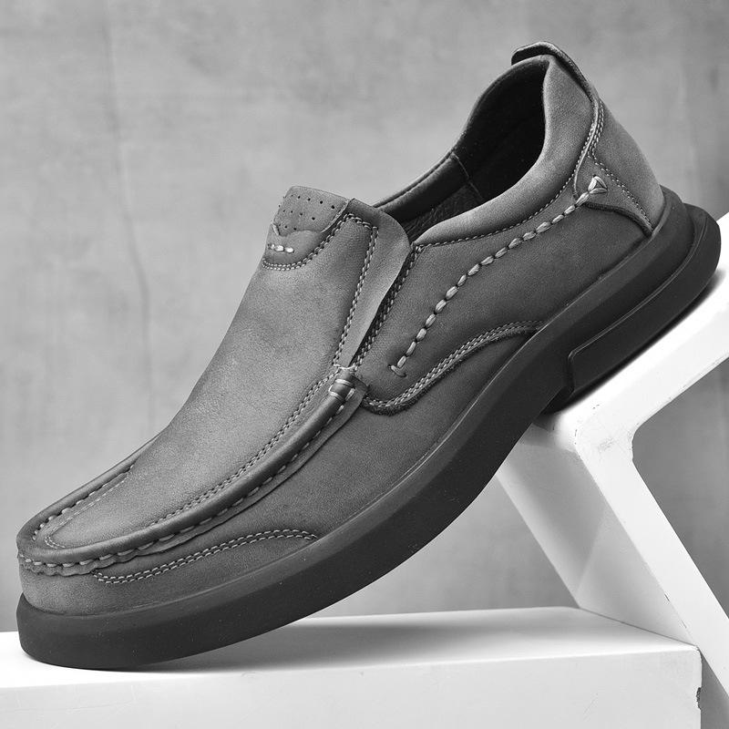 

Outdoor wear-resistant non-slip lace-up thick-soled trend versatile wide version casual leather shoes first layer cowhide men s shoes 44