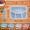1set Lunchbox Set Microwaveable Reusable Leakproof 21x16x6cm Red,White,Blue,Green Four Vibrant Lunchboxes With Fruit Forks