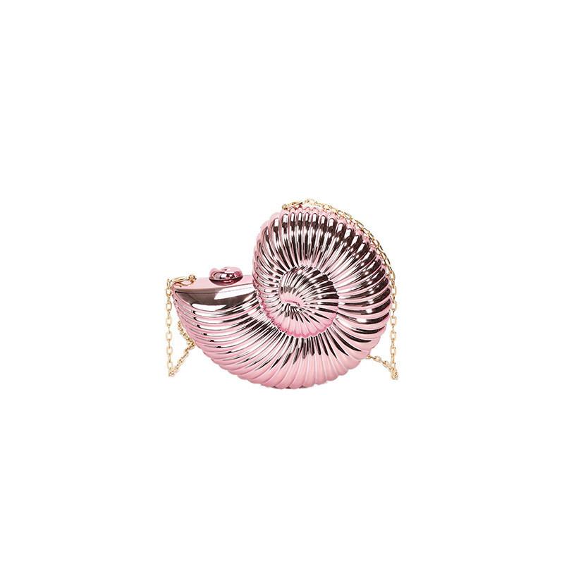 Acrylic Seashell Chain Shoulder Bag With Lock Closure For Evening Wear
