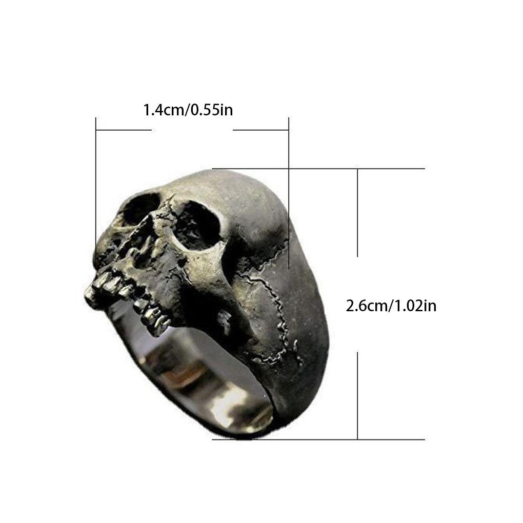 Exquisite Handmade Vintage Men Punk Ring Unique Gothic Skull Style Gothic Punk Horror Skull Rings