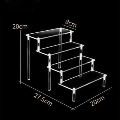 New 20/30/40CM Acrylic Display Stand Transparent Acrylic Figurine Shelf Makeup Organization Storage Rack