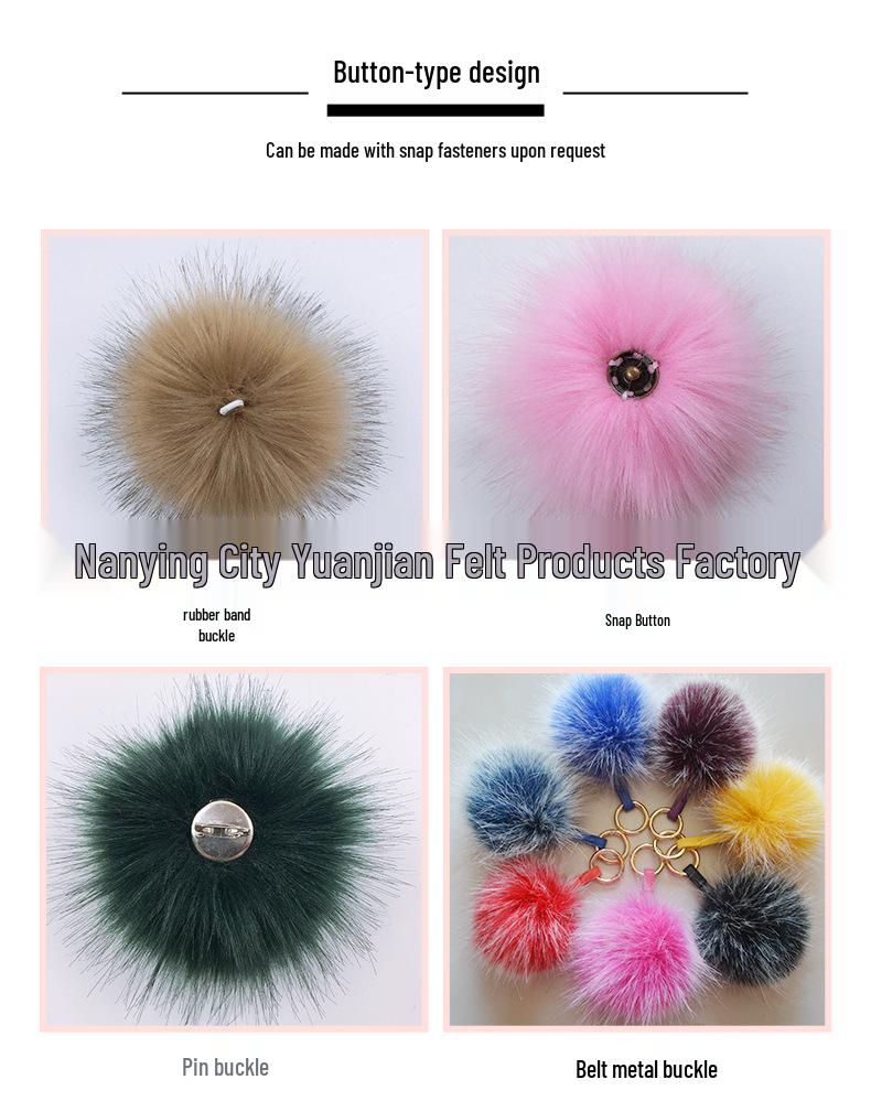 10CM Faux Fox Fur Ball Set - Plush Artificial Fur Balls for DIY Mobile Phone Pendants