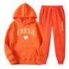 Winter New Men's Casual Sports Loose Personalized Print Youth Fashion Trend Personal Wear Hoodie Set
