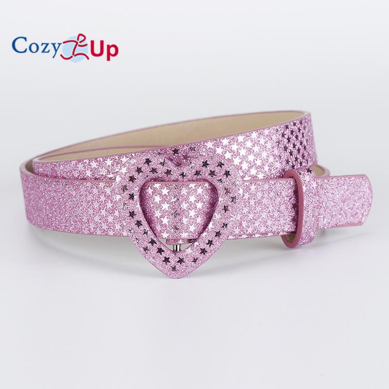 Love Buckle PU Pin Buckle Thin Waist Belt Casual Decoration with The Same Style of Children's Belt for Men and Women
