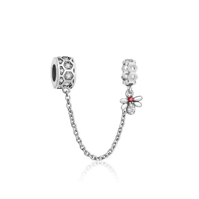 New Plated Copper Moon Star Love Safety Chains Spacer Bead Charm Fit Original Bracelet For Women Diy Jewelry