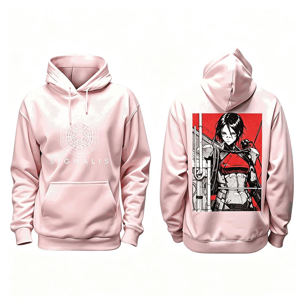 SIGNALIS Elster Replika Graphic Hoodie Unisex Casual Pullover Sweatshirt Horror Game Fans Long Sleeve Loose Streetwear Hooded Tops Men Women