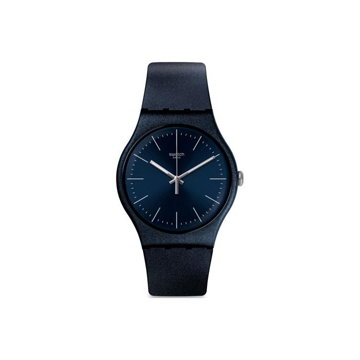 Swatch Originals Series Quartz Movement Fashion Trend Unisex Watch 41mm Blue Dial Plastic Case Silicone Strap Unisex watches SUON136 Dark Blue