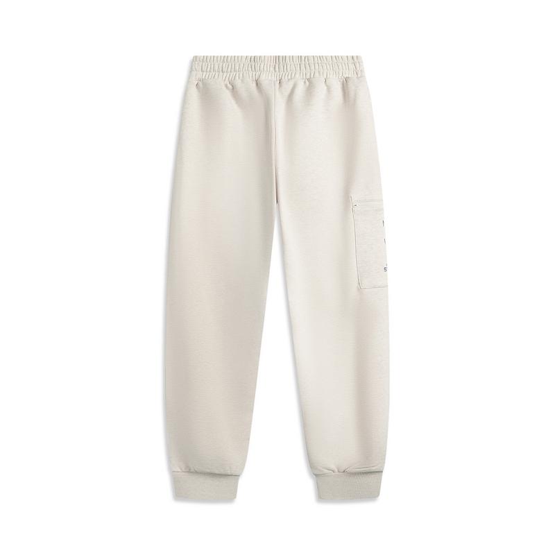 Li Ning Wade Series Letter Mid-Waist Drawstring Breathable Versatile Cuffed Sports Pants Men pants Flower-Gray AKLV659-2