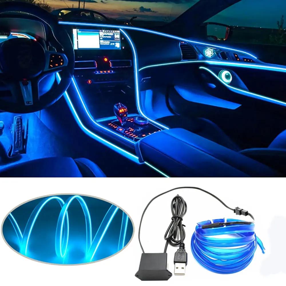 3meters Car Interior Decoration Atmosphere Ambient Light Tube Flexible LED Strip Neon Lamp Glow String Light Car Interior Strips