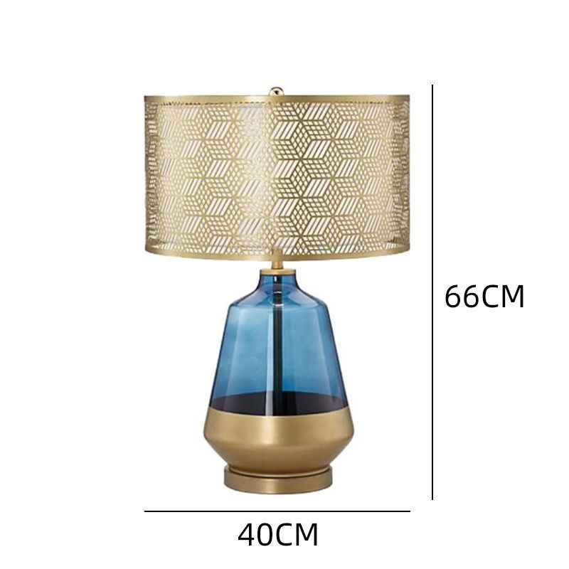 Modern Simple Hollow Out Table Lamp Designer Originality Golden Glass Table Lamp Aesthetics Indoor Lighting Lampu