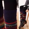 Loose Socks Knitting Warm Acrylic Fiber Stretch Bohemia Style Socks for Daily Life