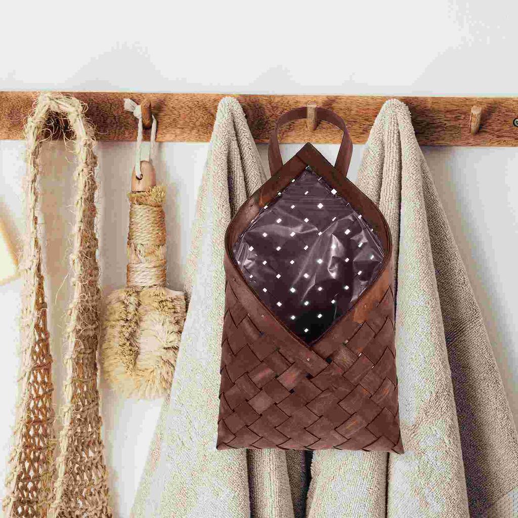 Hanging Floral Basket Wooden Wall Flower Container Pots Artificial Plants Indoor