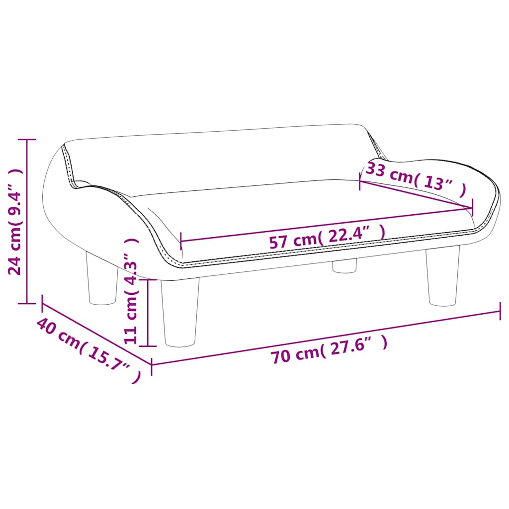 Kids Sofa Dark Grey 70 X 40 X 24 Cm Velvet