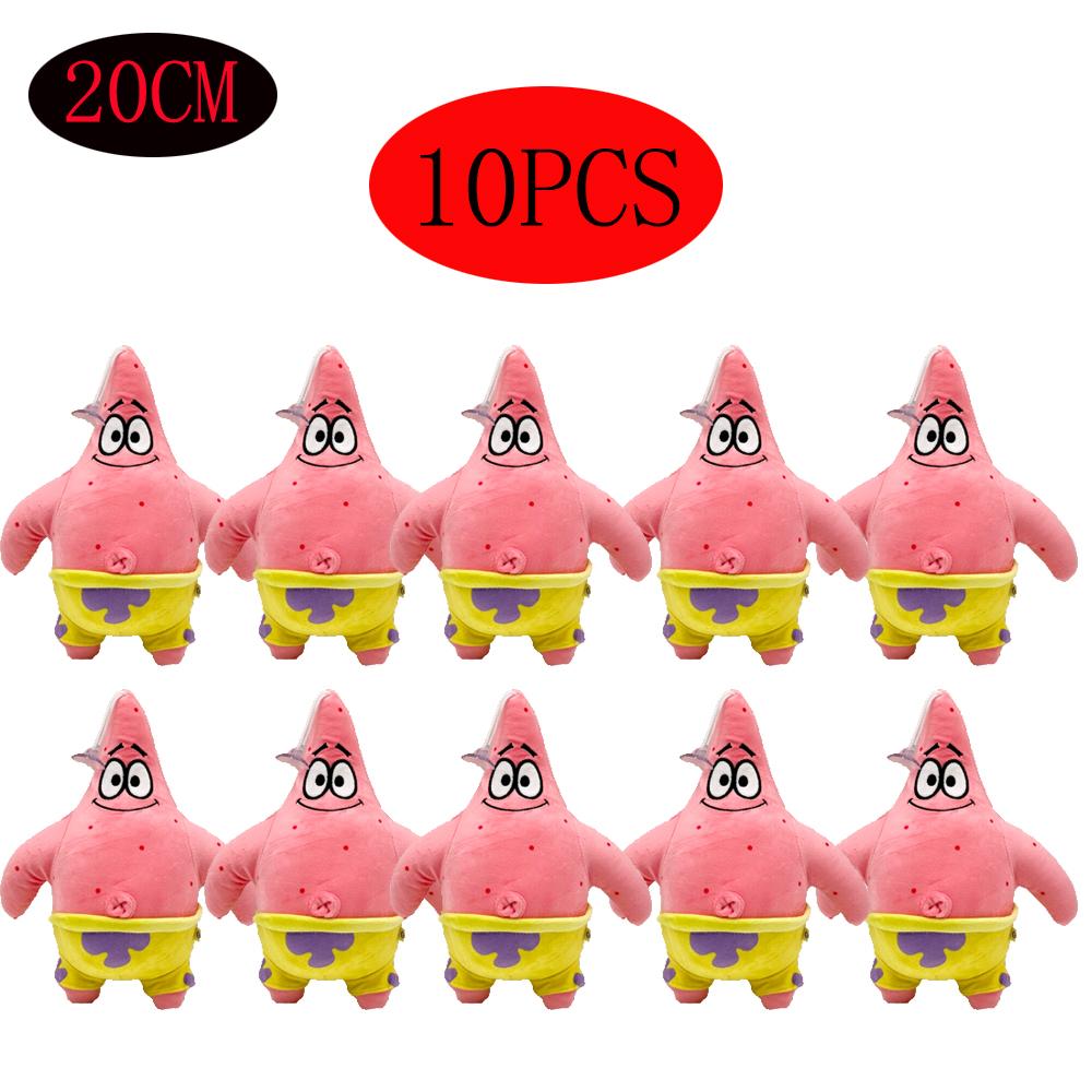 5-10 Pcs Cute Cartoon Sea Creature Plush Toy Set Including Spongebob Patrick Squidward Mr Krabs Gary Birthday Gift