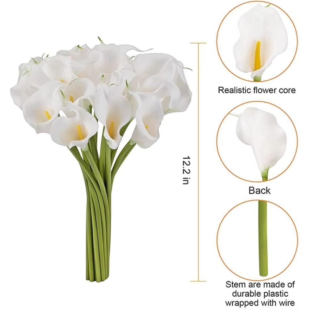 10Pcs Lifelike Real Touch Calla Lily Artificial Flowers Fake Calla Lily  Wedding Bouquet