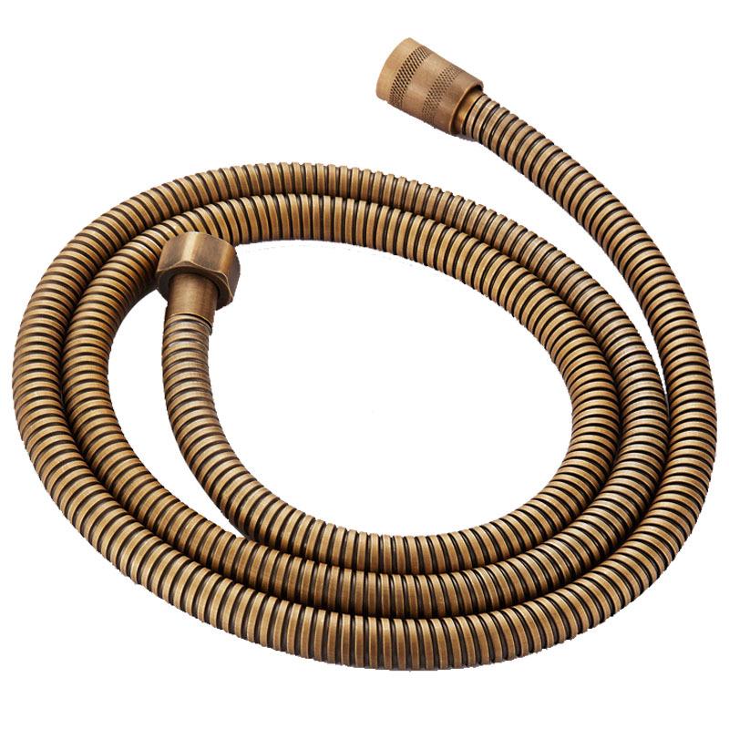 Antique Copper Bathroom Shower Set with Hot/Cold Faucet and Simple Shower Head Blue and White Telephone Shower