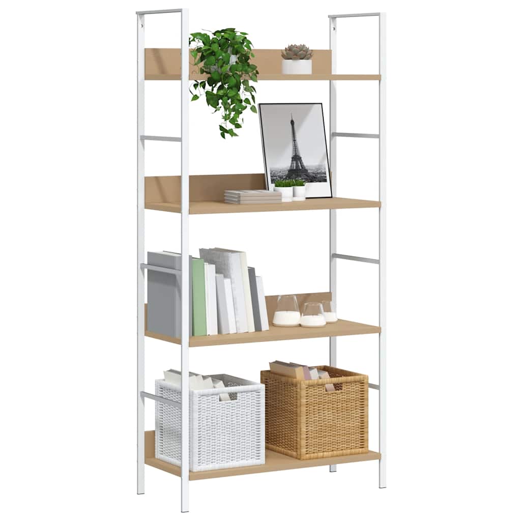vidaXL Bücherregal 4 Regalböden Eiche 60×27,6×124,5 cm Holzwerkstoff