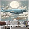 Ocean Whale Tapestry Wall Hanging Sea Animal Decor Nautical Beach Theme Coastal Vibes Home Decor Bedroom Aesthetic Gift Idea Uni
