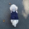 1 Pcs Cute Dog Dress Puppy Clothes with Bownot for Female Girl Small Dogs Outfits Harness for Outdoor Walking Birthday Party Denim Skirt L