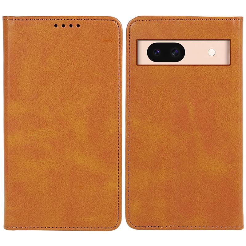 For Google Pixel 8a Case PU Leather Calf Texture Business Style Magnetic Closing Phone Cover
