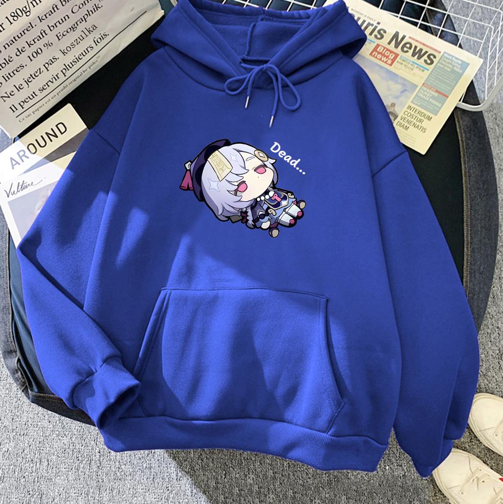 Kawaii Genshin Impact Qiqi Hoodies Anime Sweatshirts Women Long Sleeve Hoodie Graphic Streetwear Sudaderas Y2K Tops