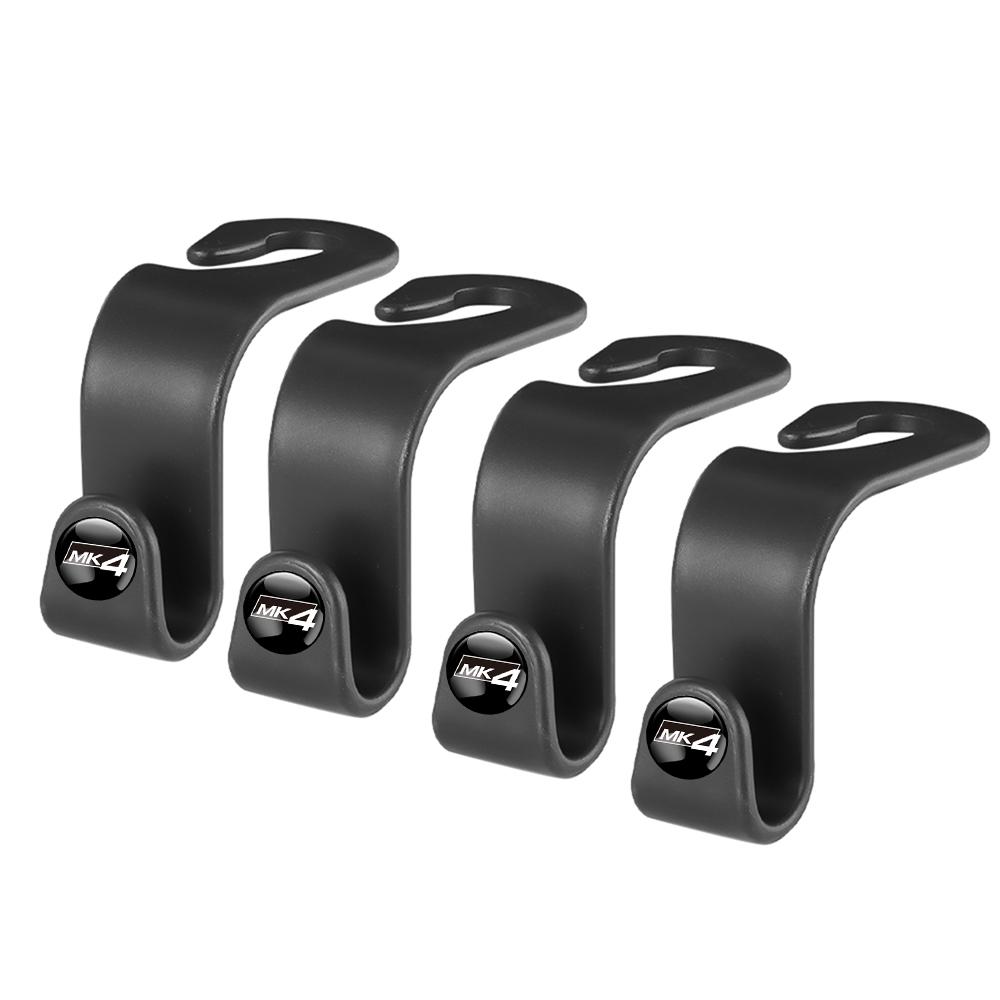 HIJK1 2/4pcs ABS Car Interior Seat Headrest Back Hanger Storage Hooks Valve Cap For VW R32 Golf Beetle EOS GTI Tiguan Passat Jetta MK4