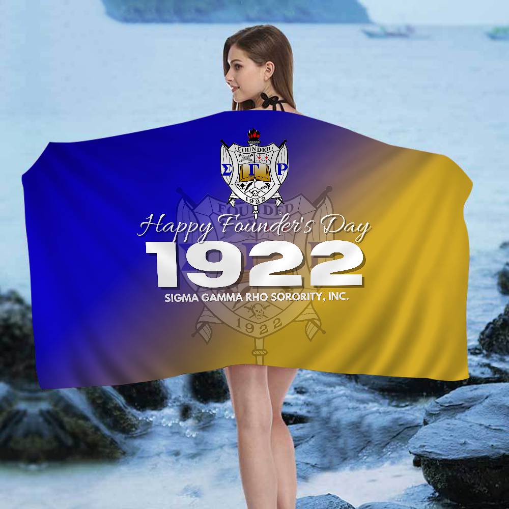 Sigma Gamma Rho LOGO Microfiber Printed Beach Towel Mountain Climbing Yoga Beach Swimming Running Absorbent Soft Towel