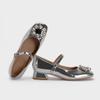 fashion Women Sliver Square Toe Mary Jane Shoes Fashion Rhinestone Ladies Spring Elegant High Heel Shoes Street Style Women Pumps Shoes