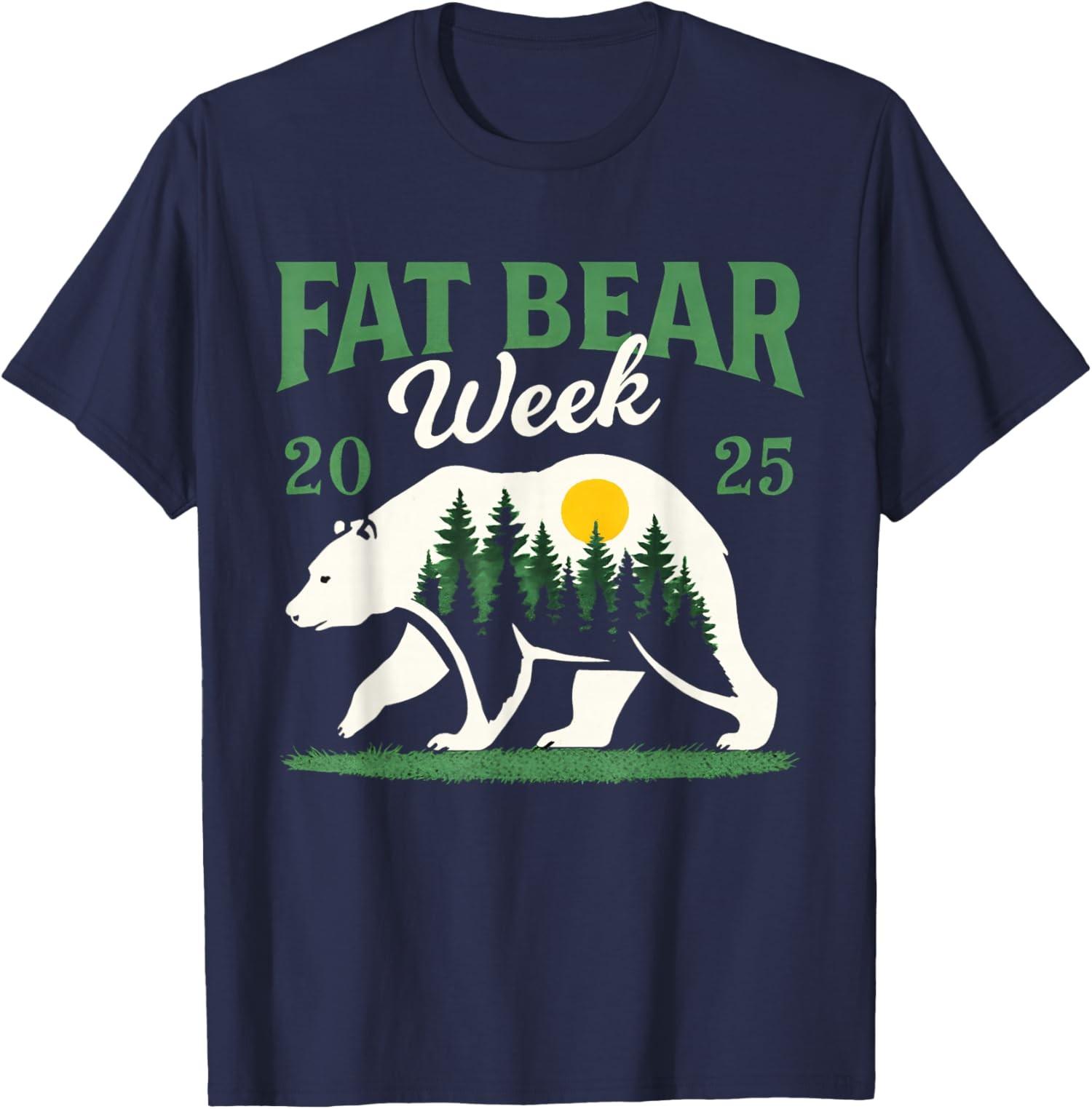 

Fat Bear Week 2025 Nature Lover Wild Animal Printed Tshirt Woman Man Summer Fashion Casual Cotton Vintage Streetwear 4XL