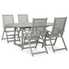 Day and Night - Day and Night Garden Dining Set 5 Pieces Solid Gray Acacia Wood
