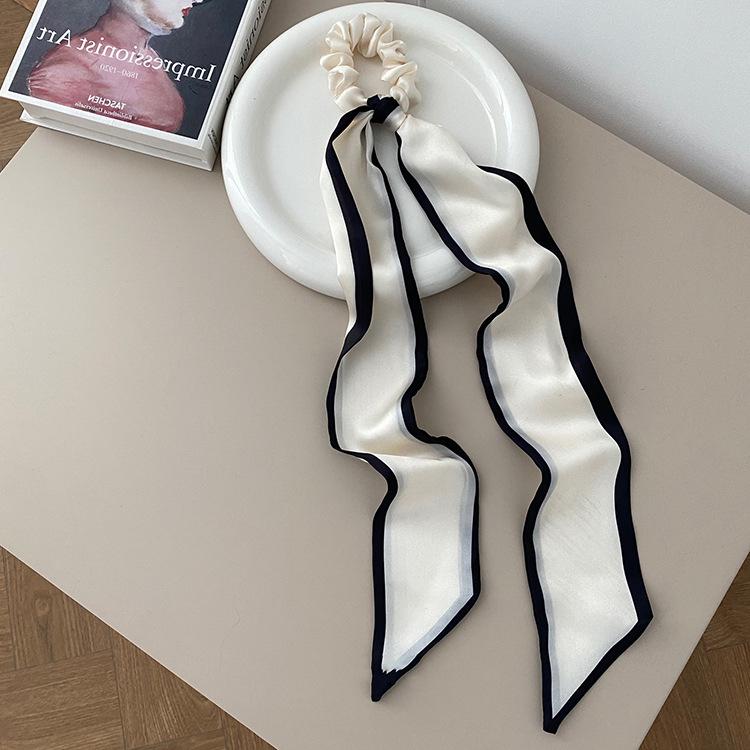 

Корейский черно-белый комплект из повязки на голову и шарфа с лентой в виде бабочки