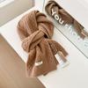 ins wind 111 pure knitted twist scarf women's winter day Korean versatile warm student solid color scarf