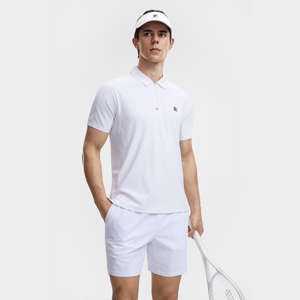FILA Tennis Moisture-Wicking Antibacterial Fashion Polo Shirt Men tops Jade-White A11M633109FWT