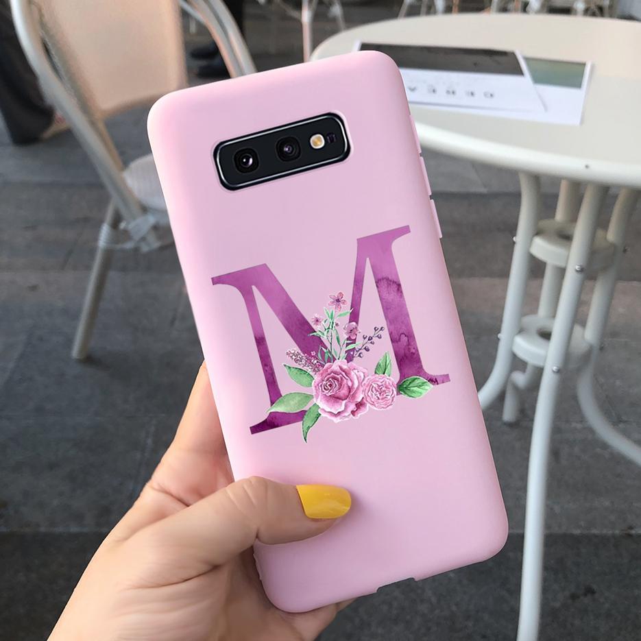 Cute Letters Cover For Samsung Galaxy S10 Plus Case S10 S10e Soft Silicone Phone Back Case For Samsung S10 S10e S10+ Cover Coque