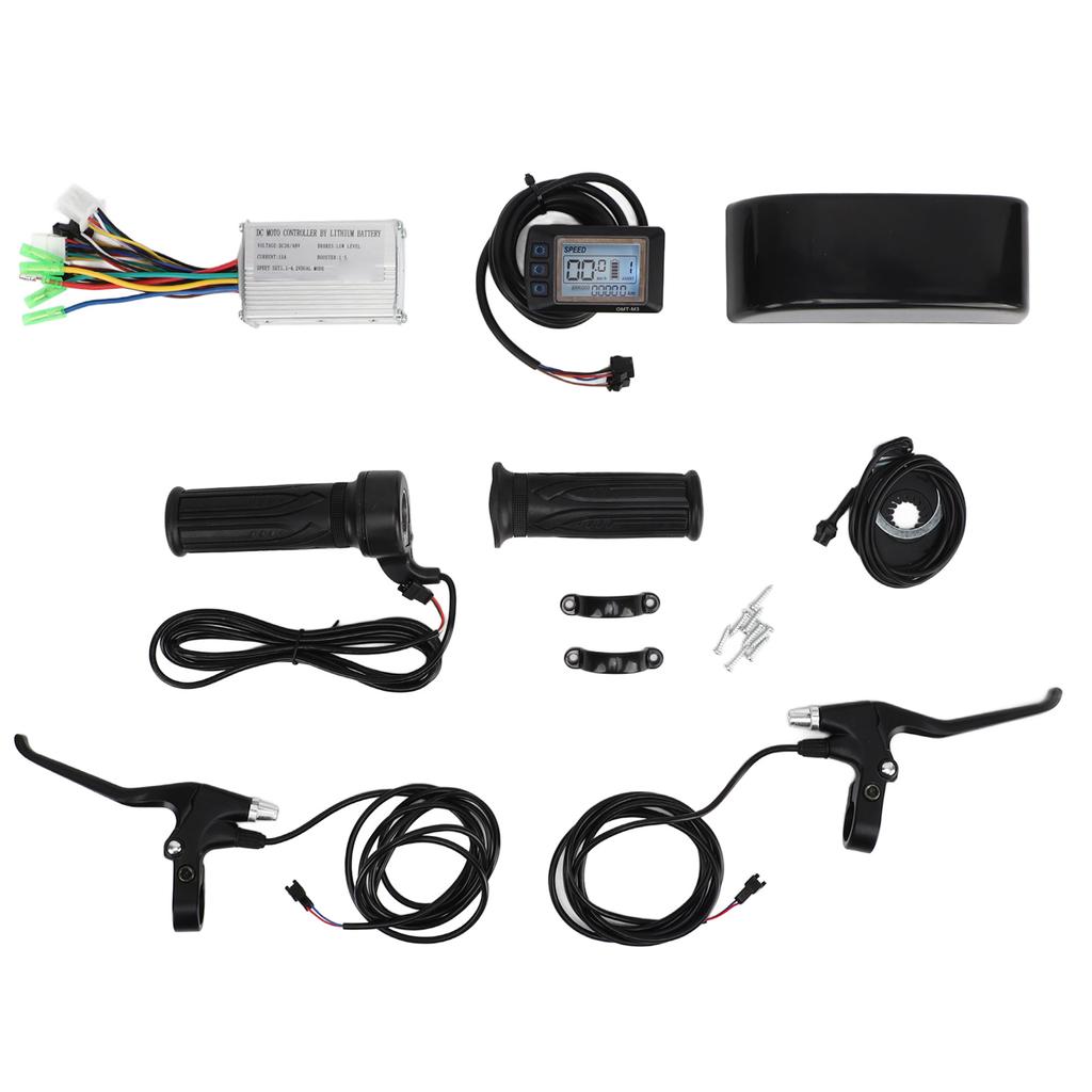 Kit Conversie Bicicletă Electrică Controller 15A Impermeabil Display M3 Mânșon Accelerație PAS Kit Manete Frână