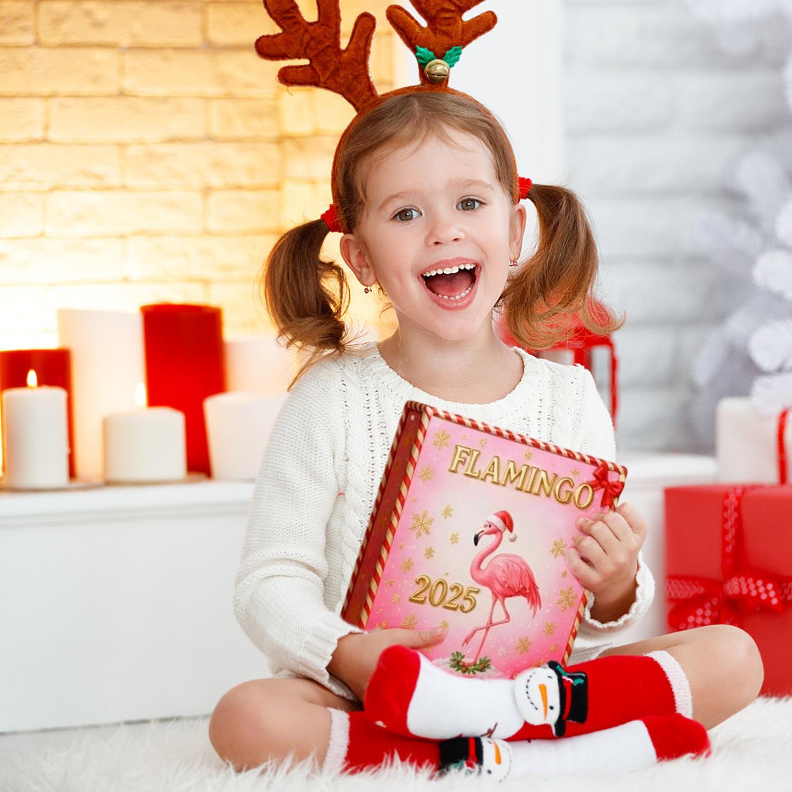 

2D Flat Acrylic Flamingo Countdown Calendar 24-Day Count Down Calendar Flamingo Theme Ornaments Hangable Scene Props Art crafts 1 set