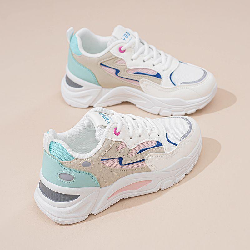 2025 spring women's shoes new breathable mesh shoes children's versatile platform sports shoes casual dad shoes women's trendy shoes