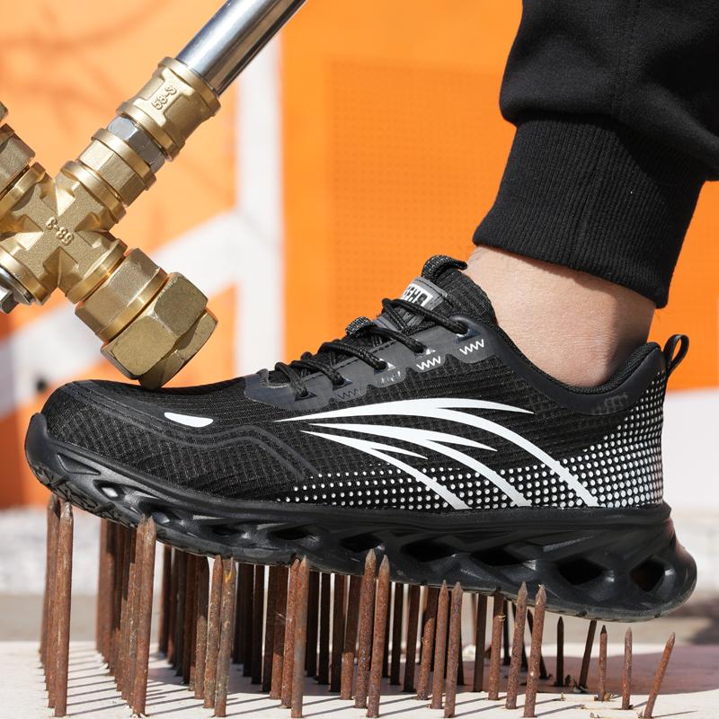 Lekkie Buty Bezpieczeństwa Męskie Nowe Trampki Buty z Podnoskiem Stalowym Buty Robocze Odporne na Przebicie Buty Ochronne Buty Bezpieczeństwa Antypoślizgowe