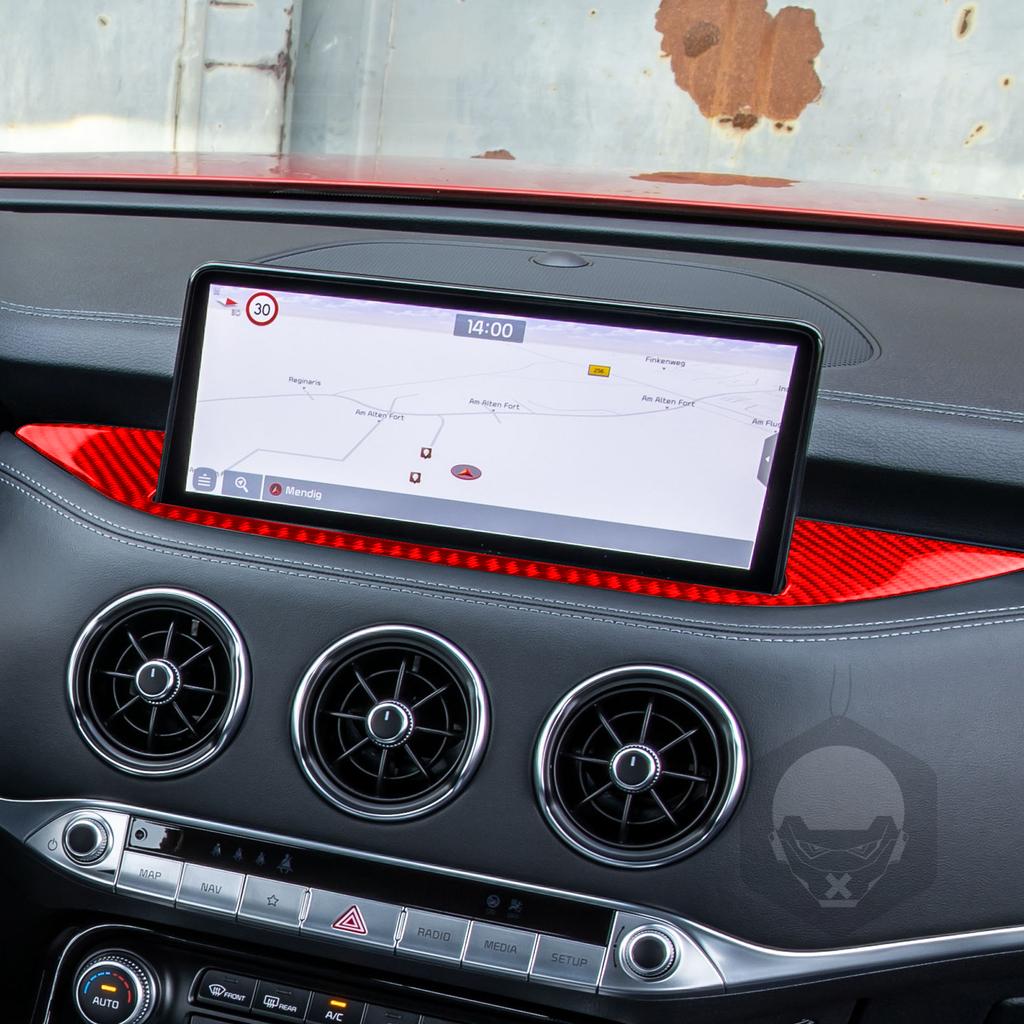 Pentru Kia Stinger - Acoperire Ornament Panou Bază Ecran Navigație Fibră de Carbon Reală Accesorii Autocolant Decor Interior Auto