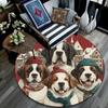 Runder Teppich mit Bernhardiner-Hunden, Teppich für Wohnzimmer, Schlafzimmer, Sofa, Spielzimmer-Dekoration, Rutschfeste Bodenmatte