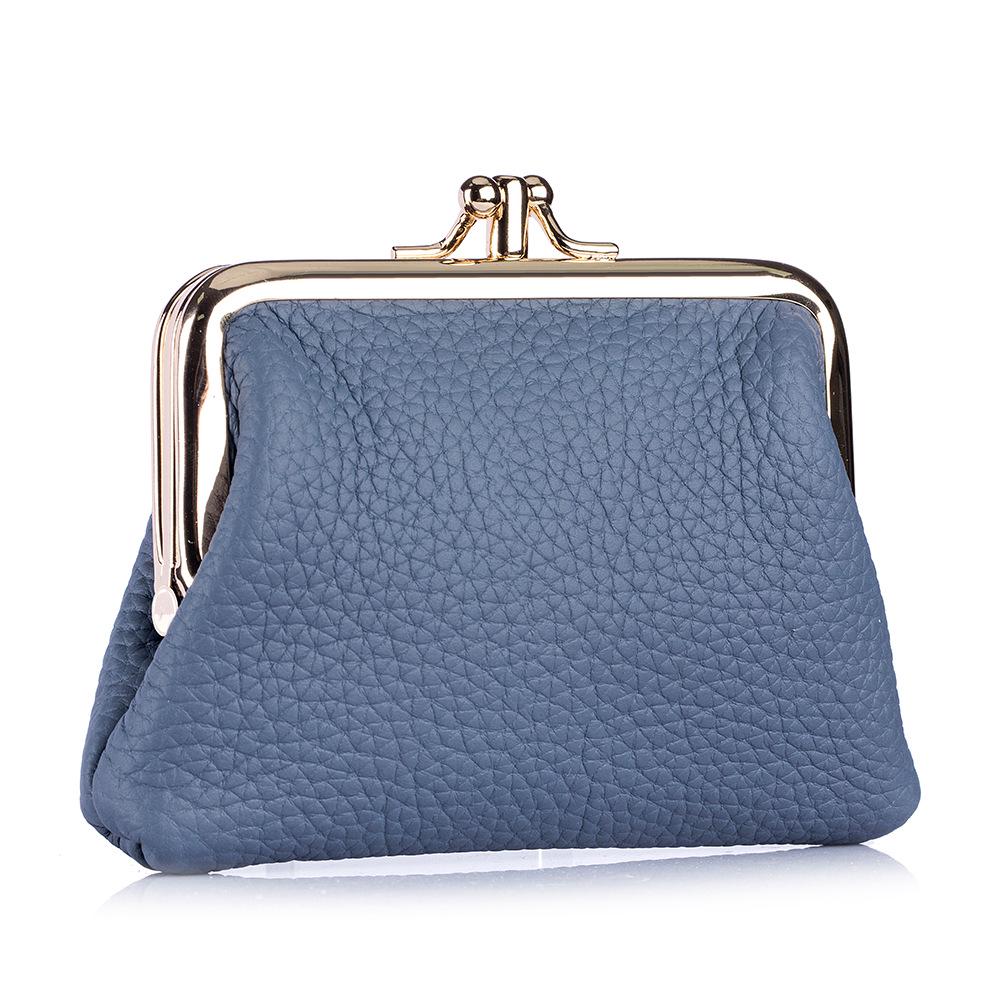 Women s Genuine Leather Cowhide Coin Purse - Soft Mini Kiss Lock Bag